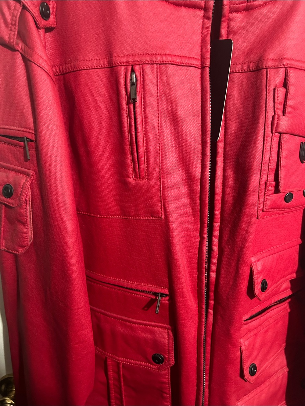 Red Utility Jacket with Multiple Pocket Details men not women’s OLI - Picture 7 of 7